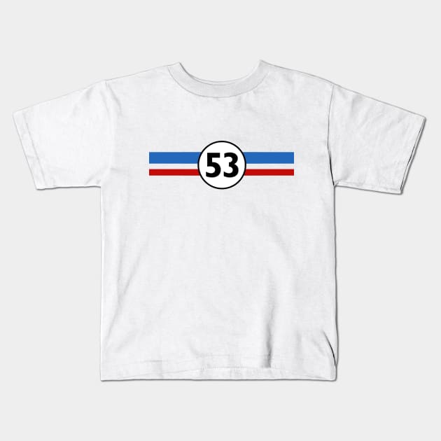 Herbie 53 Classic Racing Car 1963 Circle Logo #3 Kids T-Shirt by SalahBlt